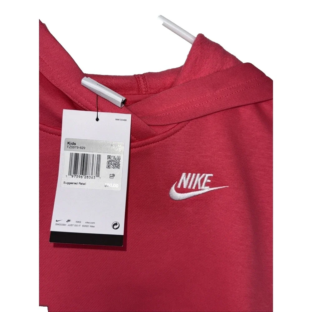 Girls Nike Sportswear Club Fleece Oversized Pullover Hoodie FZ5579-629 SIZE XS